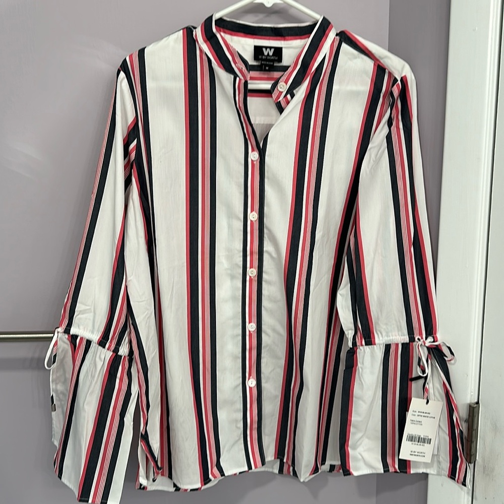 W by Worth button up stripe shirt size M